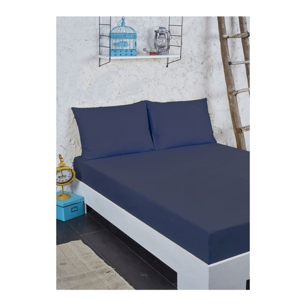 Set di lenzuola e federe blu per letto singolo, 100 x 200 cm - Mijolnir