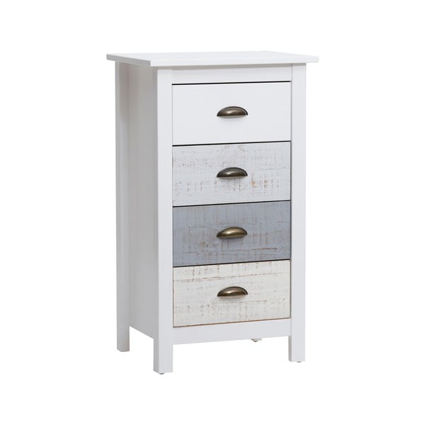 Cassettiera alta bianca e grigia con 4 cassetti , 46 x 80 cm Romantica - Marckeric-image-2