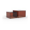 Set di tavolini da salotto marroni in vetro 2 pz 50x50 cm Dice – Actona