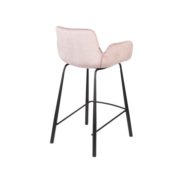 Set di 2 sgabelli da bar in velluto rosa chiaro 91,5 cm Brit - Zuiver-image-4