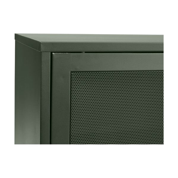 Cassettiera bassa in metallo verde scuro con ante scorrevoli 160x75 cm Veep - Unique Furniture-image-4