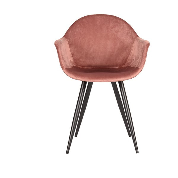 Sedie da pranzo in velluto rosa chiaro in un set di 2 pezzi Forli - LABEL51-image-1