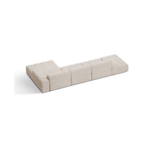 Divano angolare color crema (con penisola a destra/con chaise lounge) con rivestimento in ciniglia Chicago – Cosmopolitan Design-image-2