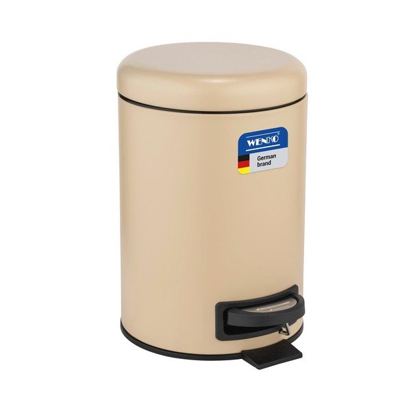 Cestino per la spazzatura beige in acciaio con pedale 3 l Leman – Wenko-image-3