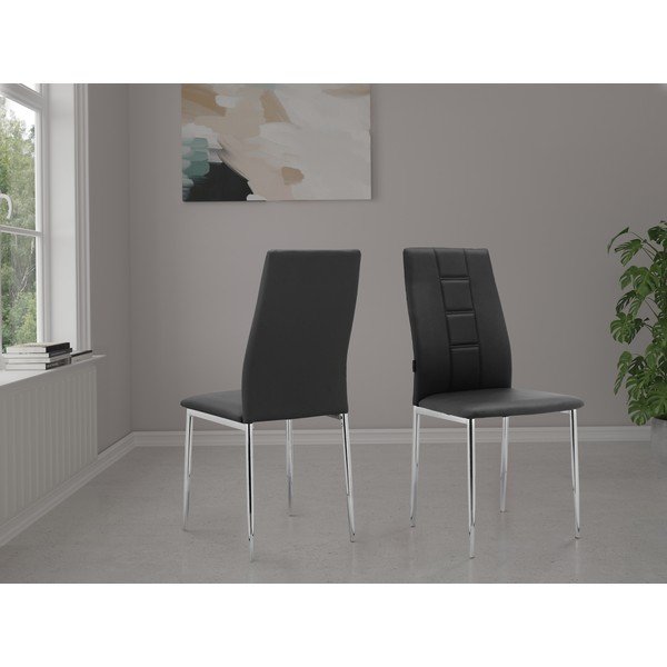 Set di sedie da pranzo in similpelle nere 2 pz Edita - Støraa-image-1