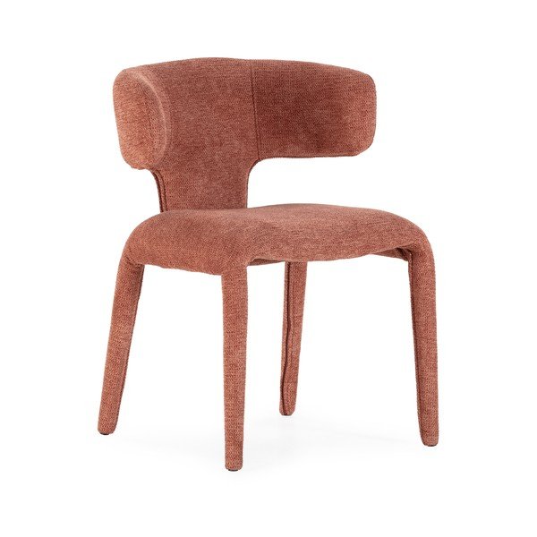 Sedia da pranzo color terracotta imbottito Maca – MOME