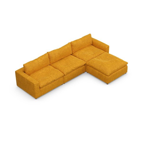 Divano angolare variabile giallo ocra Moonlight - Furninova-image-4
