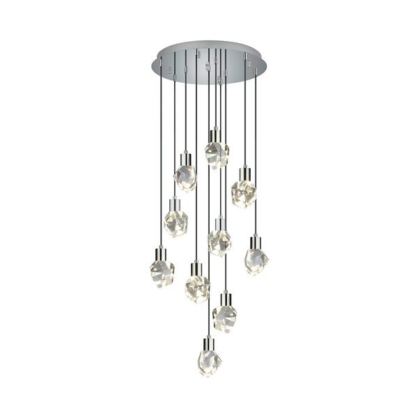 Lampadario LED argentato con paralume in vetro ø 51,5 cm Verano – Trio Select