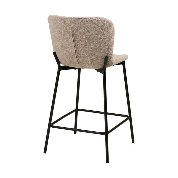 Sgabello da bar beige imbottito (altezza della seduta 65 cm) Maceda – House Nordic-image-4