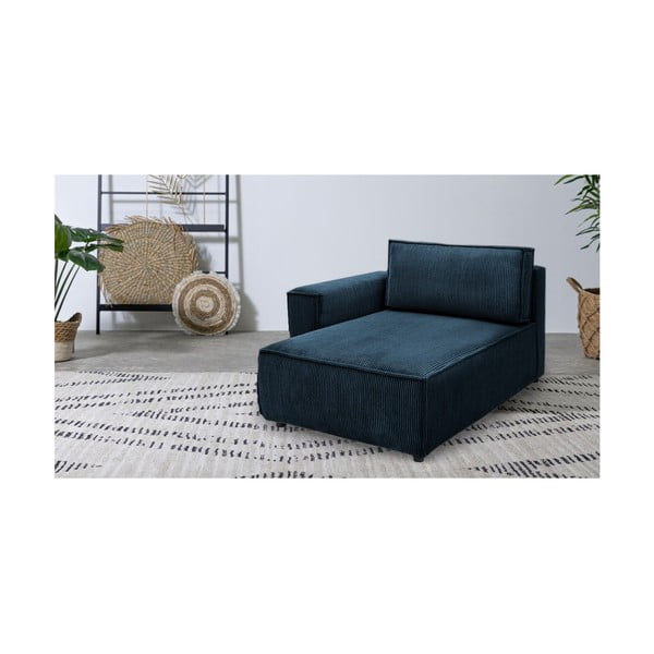 Modulo divano in velluto a coste blu scuro, angolo sinistro Nihad modular - Bobochic Paris-image-1