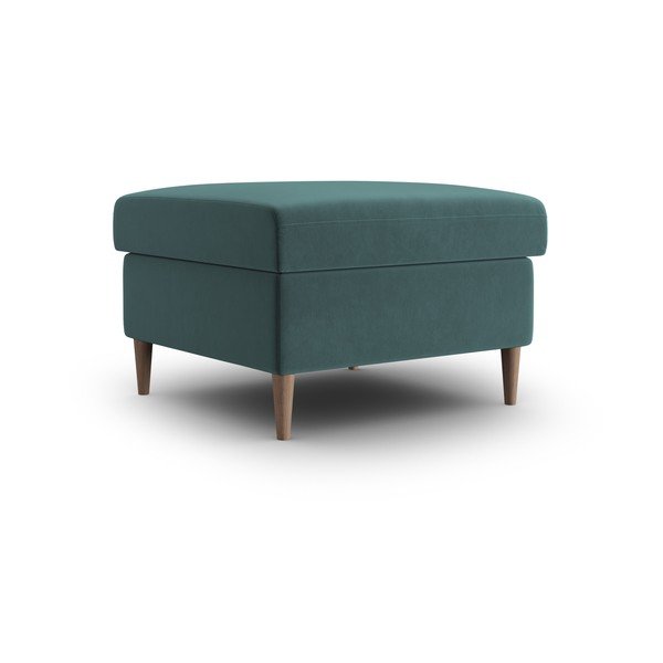 Poggiapiedi color petrolio con rivestimento in velluto Kyoto – Cosmopolitan Design-image-1