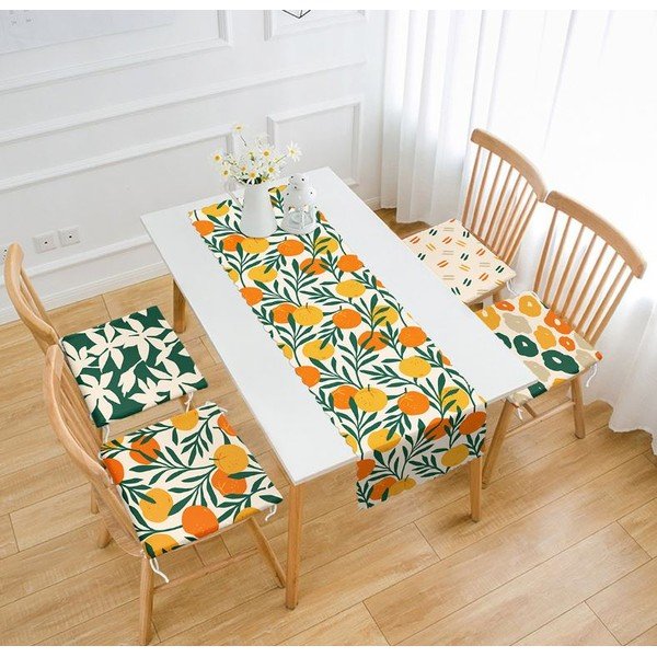 Set di runner e cuscini per sedie 5 pz Orange – Mila Home-image-1