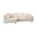 Divano angolare in velluto a coste color crema (angolo sinistro) Ariella - Ropez