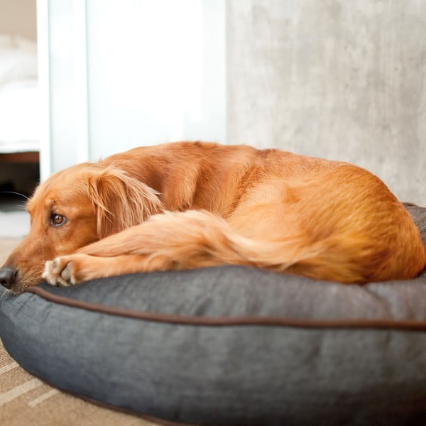 Cuccia in blu scuro per cane ø 90 cm Round Bed Denim Medieval Blue / Dark Chocolate M – P.L.A.Y.-image-1