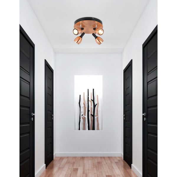 Lampada da soffitto color rame con paralume in metallo 35x35 cm Cross - Candellux Lighting-image-1