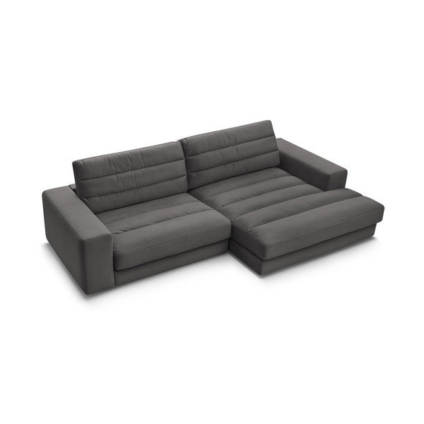 Divano angolare color antracite (con penisola a destra/con chaise lounge) con rivestimento in velluto Sierra – Bobochic Paris-image-4