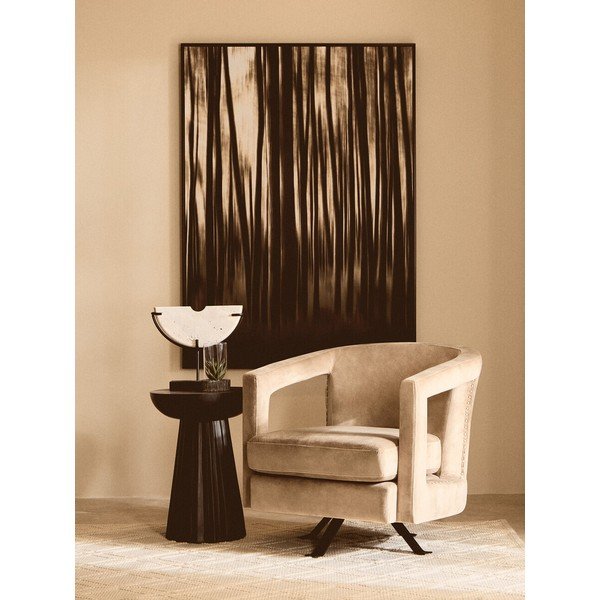Poltrona marrone chiaro girevole con rivestimento in velluto Hestia – Premier Housewares-image-2