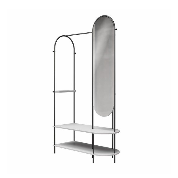 Set di mobili da ingresso nero/grigio in metallo 101x183x43 cm Anastacia – Støraa-image-3