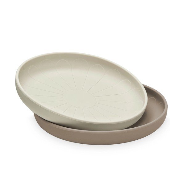 Set di piatti per bambini beige in silicone 2 pz ø 18,5 cm Earth – Cam Cam Copenhagen