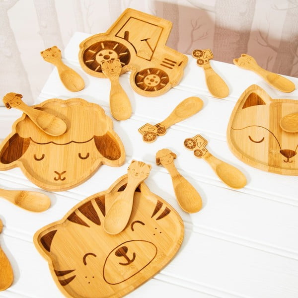 Set di 3 cucchiai di bambù per bambini Farmyard Friends Tractor - Sass & Belle-image-1