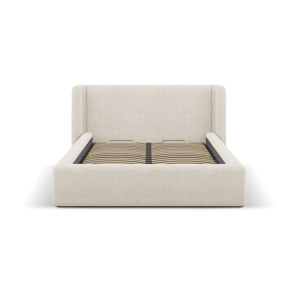 Letto matrimoniale imbottito color crema con contenitore con rete inclusa 180x200 cm Jason – Windsor & Co Sofas-image-3