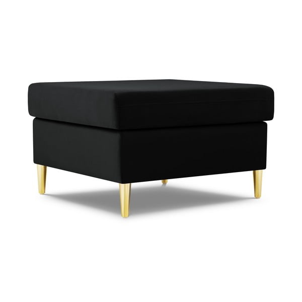 Poggiapiedi nero con rivestimento in velluto Kyoto – Cosmopolitan Design