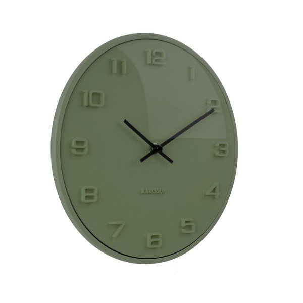 Zelené nástěnné hodiny Karlsson Elevated, ⌀ 25 cm-image-1