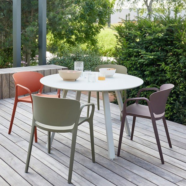 Tavolo da pranzo da giardino rotondo in metallo ø 120 cm Auke – WOOOD-image-1