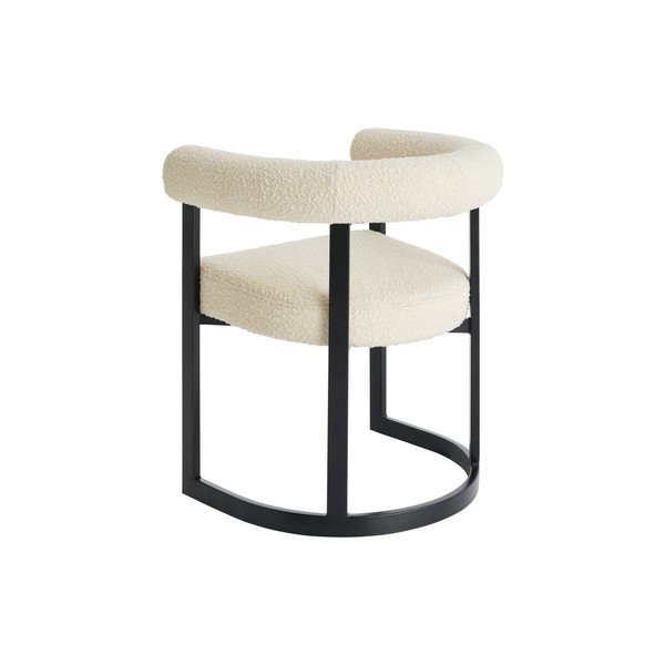 Sedia da pranzo bianca e nera imbottito con braccioli Parie – Ellos Home-image-3