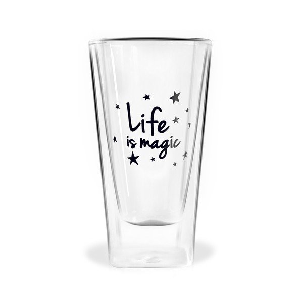 Dvoustěnná sklenice Vialli Design Life Is Magic, 300 ml