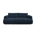 Divano blu scuro allungabile e con contenitore rivestito in ciniglia 251 cm Fuji – Bobochic Paris