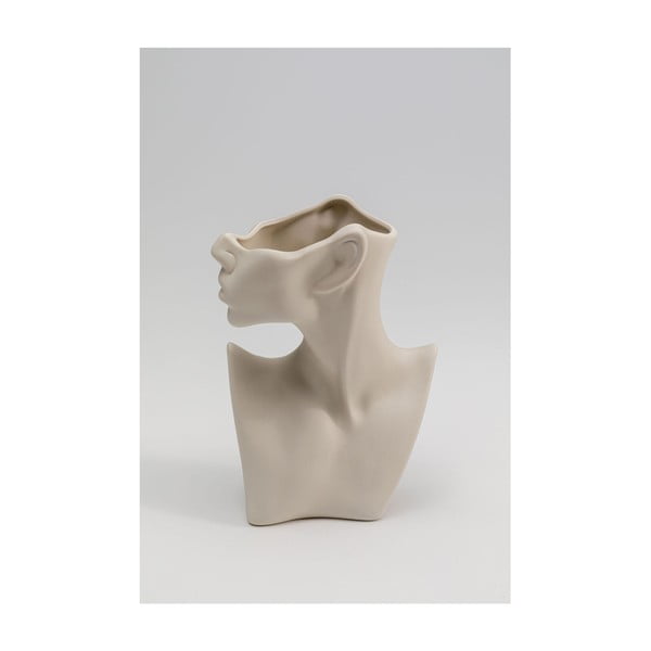 Vaso in ceramica beige dipinto a mano Body Art - Kare Design
