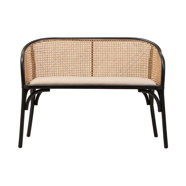 Panchina nera/di colore naturale in imbottito Cebu – Premier Housewares-image-2
