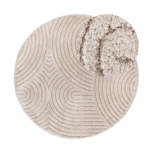 Tappeto rotondo beige ø 160 cm Panglao New York Taupe – Elle Decoration