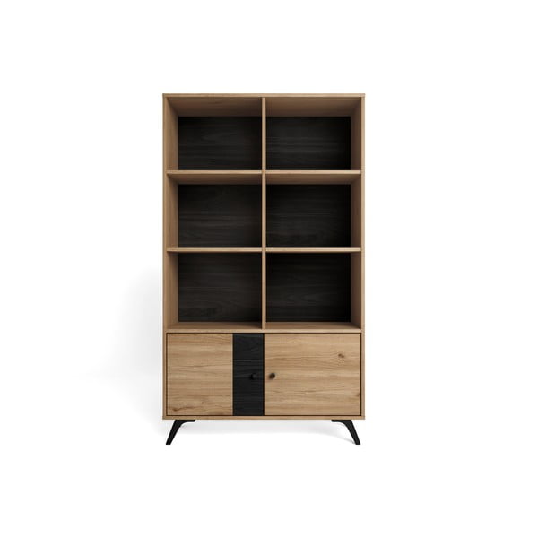 Libreria nera in rovere 92x160 cm Natura - Marckeric