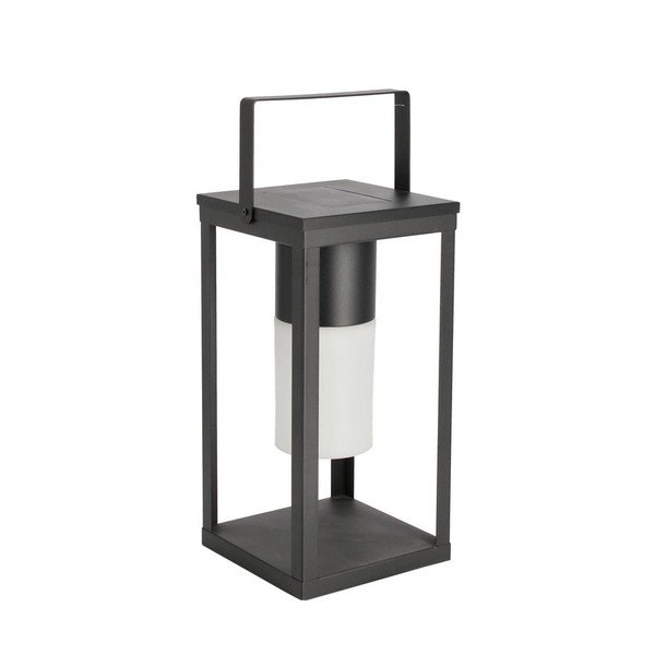 Lanterna a LED nera con alimentazione a pannelli solari/con ricarica USB (altezza totale 38 cm) Solar – Bizzotto