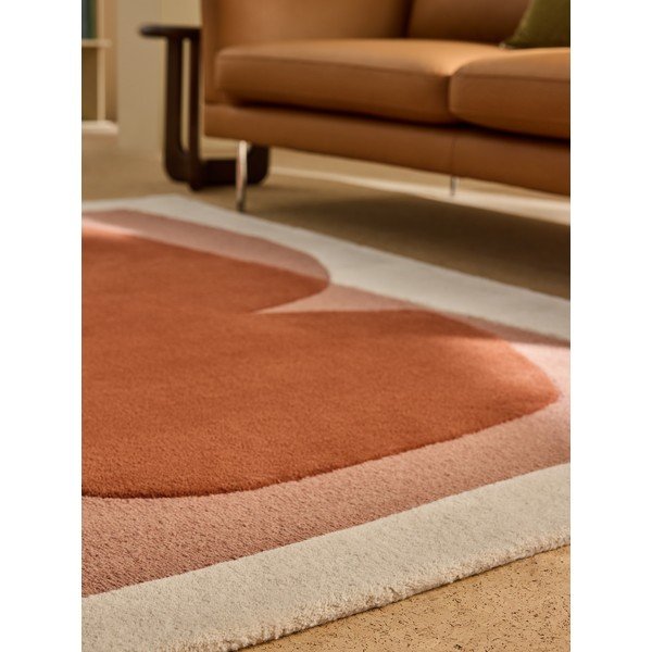 Tappeto arancione/beige in lana tessuto a mano 120x170 cm Kinney – MADE-image-2