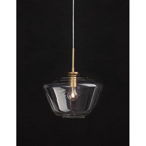 Lampadario dorato in vetro con paralume in vetro ø 30 cm Prisma – Nova Luce-image-1