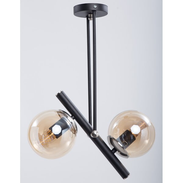Plafoniera nera con paralume in vetro ø 15 cm Libra – Squid Lighting-image-1