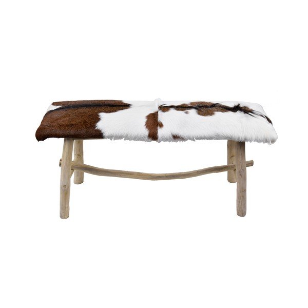 Panchina bianco-marrone Teak - Ego Dekor