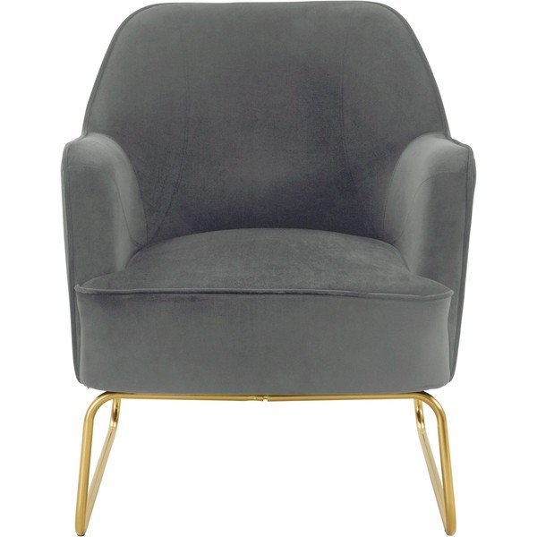 Poltrona in velluto grigio Joshua - Støraa-image-1