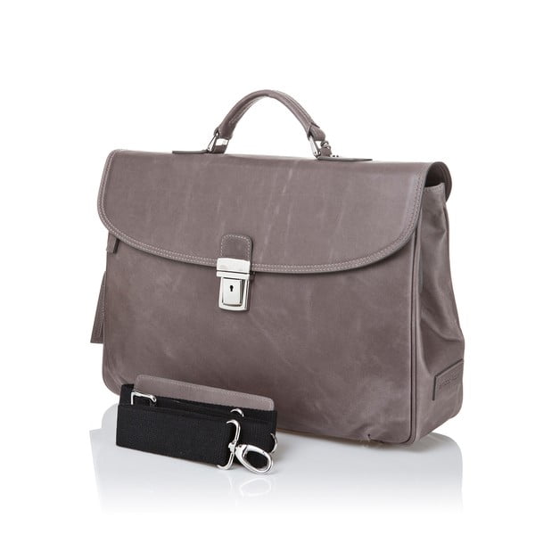 Borsa Brief da uomo in pelle di vitello grigio marrone - Ferruccio Laconi-image-1