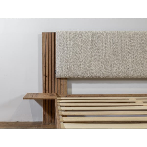 Letto matrimoniale beige con rete inclusa 140x190 cm Lior – Bobochic Paris-image-4