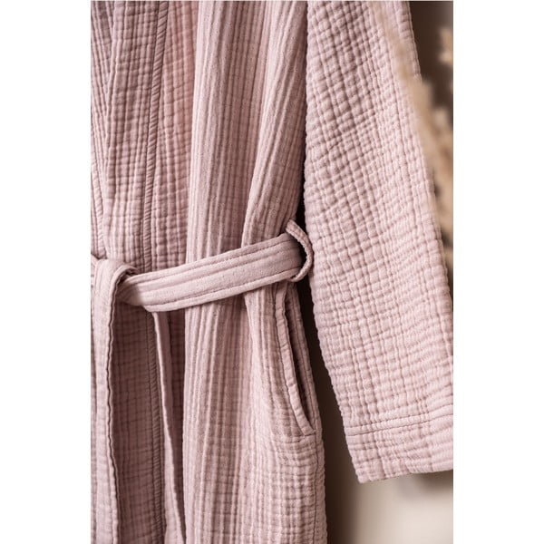 Accappatoio rosa in mussola S/M Kimono – Foutastic-image-4