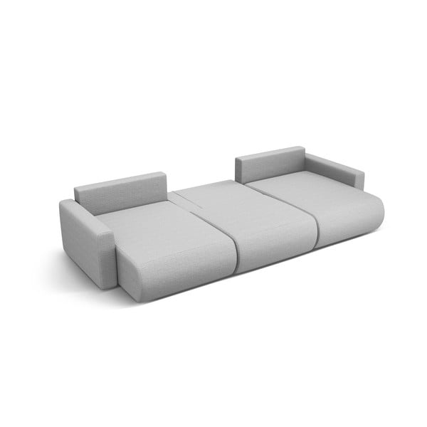 Divano angolare grigio chiaro allungabile con contenitore (a U) Belfast – Cosmopolitan Design-image-2