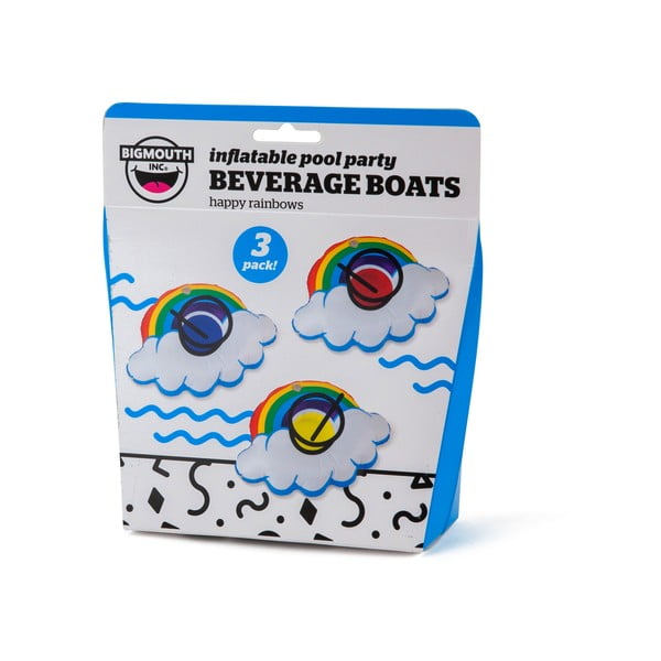 Set di 3 anelli per bevande gonfiabili a forma di arcobaleno - Big Mouth Inc.-image-2