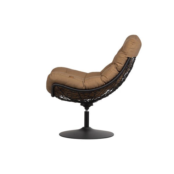 Poltrona girevole da giardino marrone con intreccio in rattan Vive - WOOOD-image-3