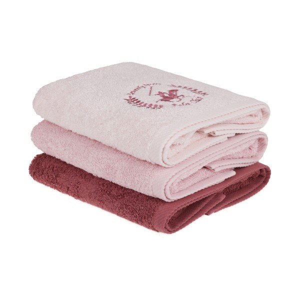 Set di 3 asciugamani rosa, 90 x 50 cm - Unknown