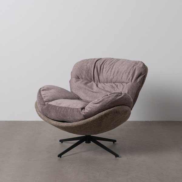 Poltrona in velluto beige Comfo - Ixia-image-1