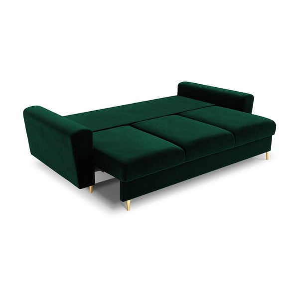Divano verde allungabile e con contenitore con rivestimento in velluto 235 cm Kyoto – Cosmopolitan Design-image-2